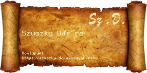 Szuszky Dóra névjegykártya