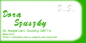 dora szuszky business card